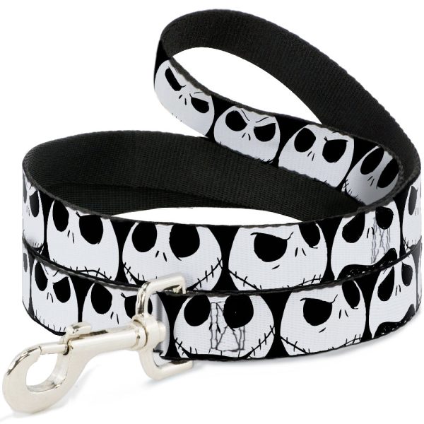 Dog Leash - Nightmare Before Christmas 7-Jack Expressions CLOSE-UP Black White Discount