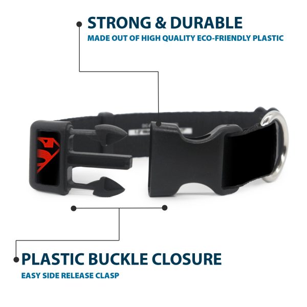 Plastic Clip Collar - Superboy Shield Black Red Cheap - Image 4
